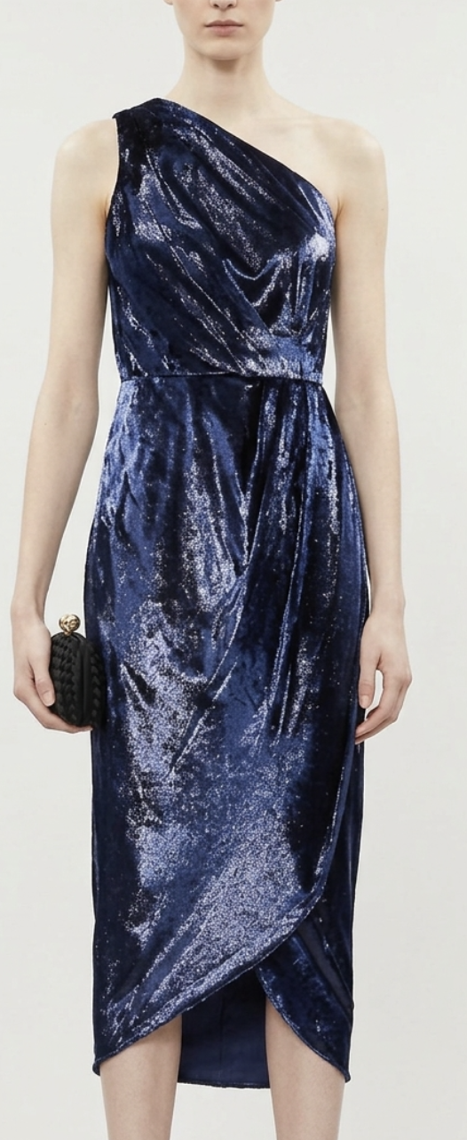 Vestido Midi Terciopelo Metalizado Abinaa TED BAKER LONDON (XS-S)  2