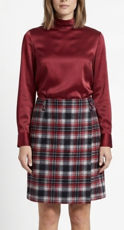 Falda Escosesa Wrap 85% Lana Dark Academia EDDIE BAUER (M) TRUE VINTAGE 1