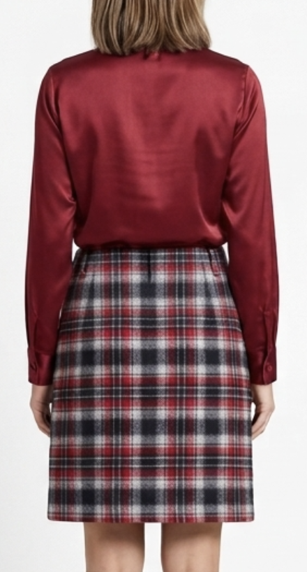 Falda Escosesa Wrap 85% Lana Dark Academia EDDIE BAUER (M) TRUE VINTAGE 2