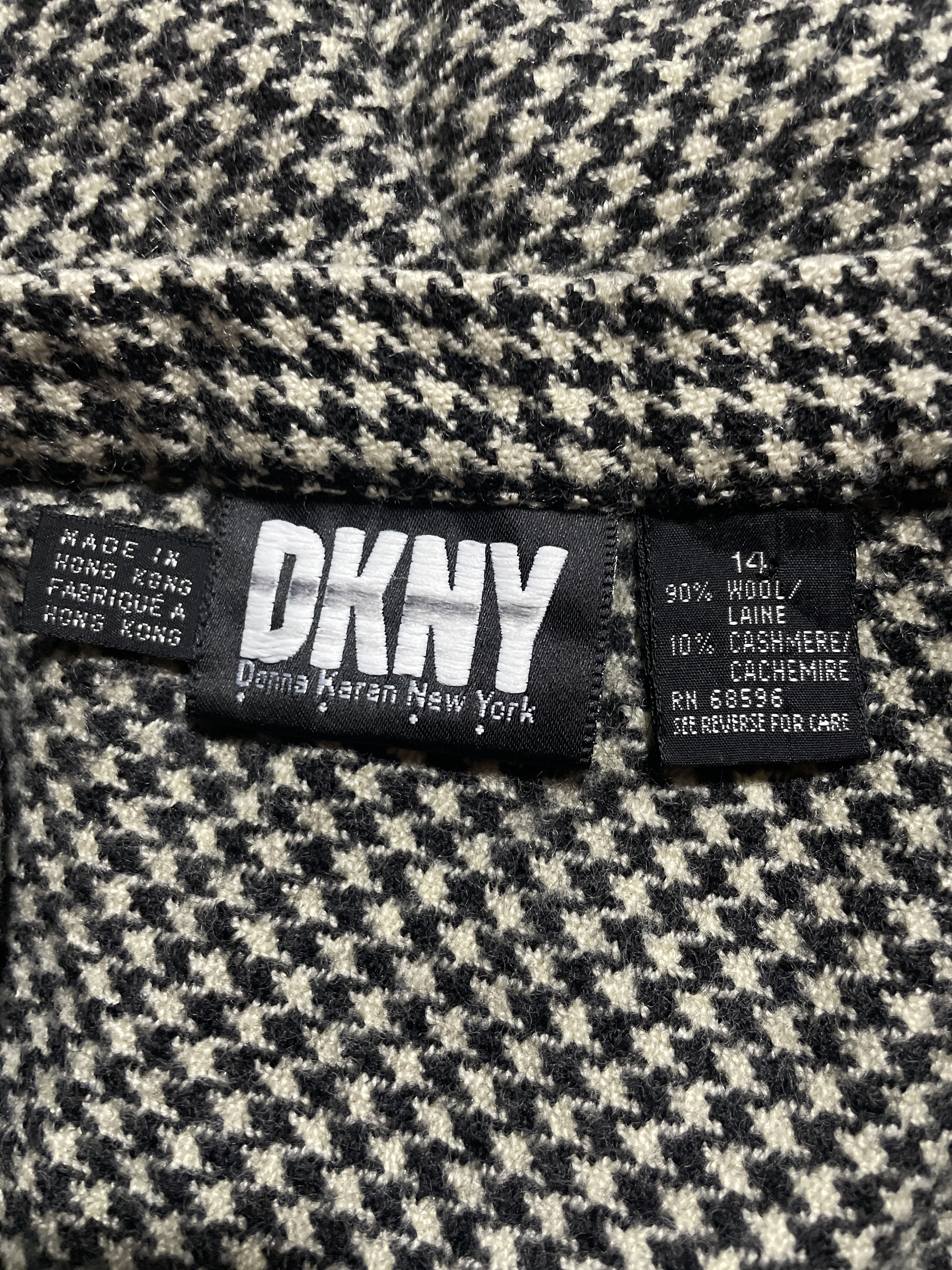 Falda A Line Pata de Gallo 90% Lana 10% Cachemira Años 90's DKNY (L) TRUE VINTAGE 2