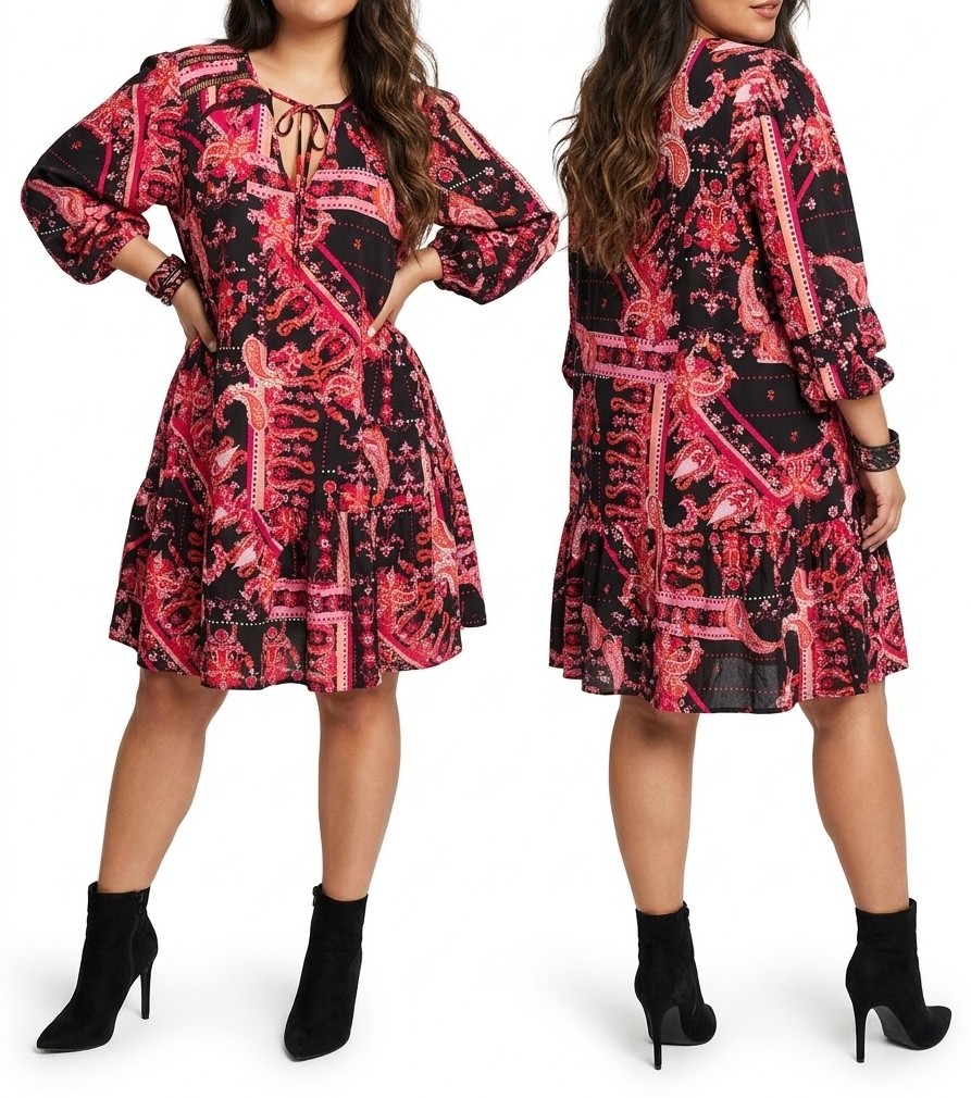 Vestido Boho Estampado Paisley STARLING REINE (XL) NUEVO CON ETIQUETAS 1
