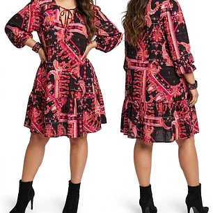 Vestido 100% Viscosa Boho Estampado Paisley STARLING REINE (XL) NUEVO CON ETIQUETAS