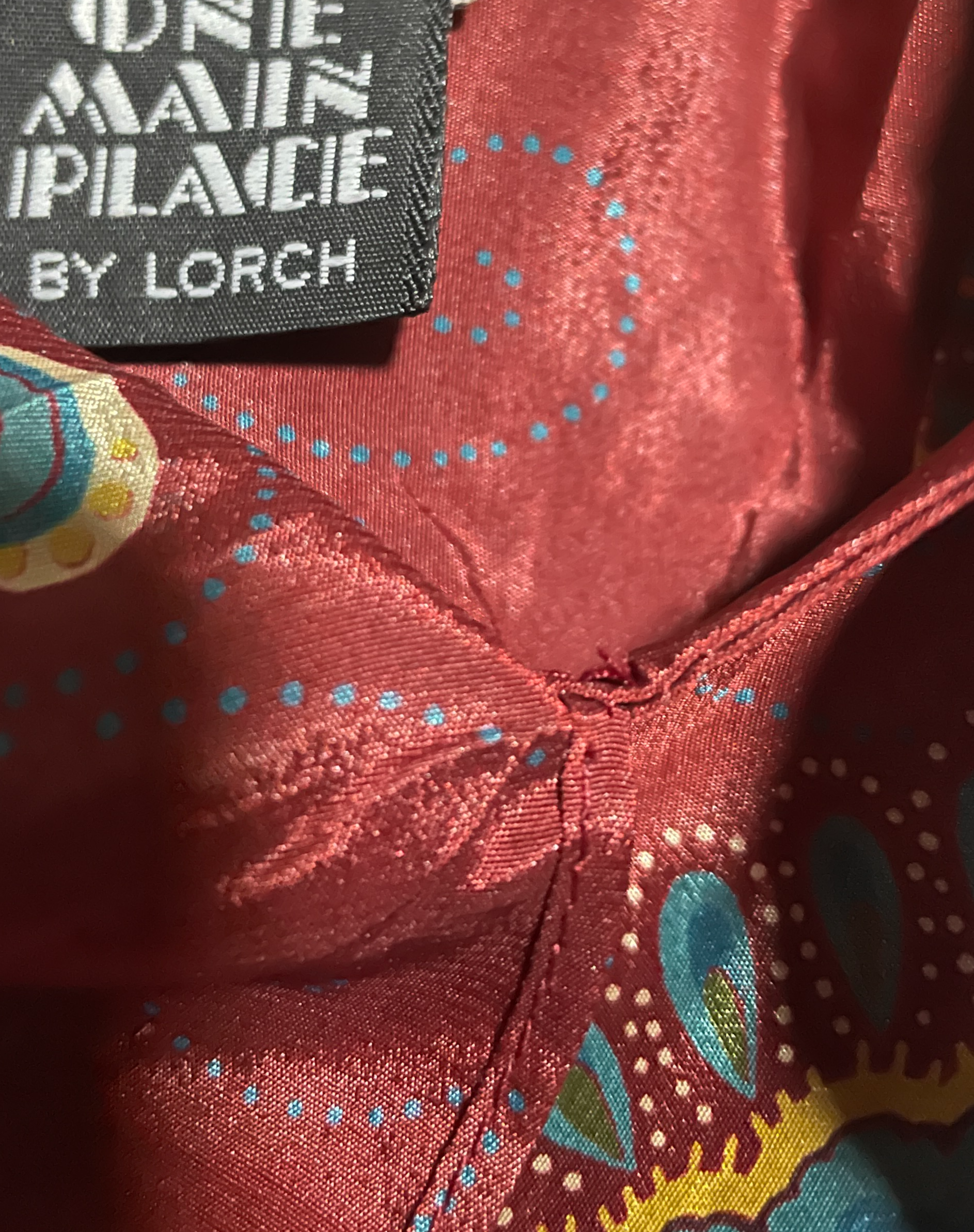 Blusa Satinada Paisley Cuello Lazo Pussy Bow Retro Años 80's ONE MAIN PLACE BY LORCH (M) TRUE VINTAGE  5
