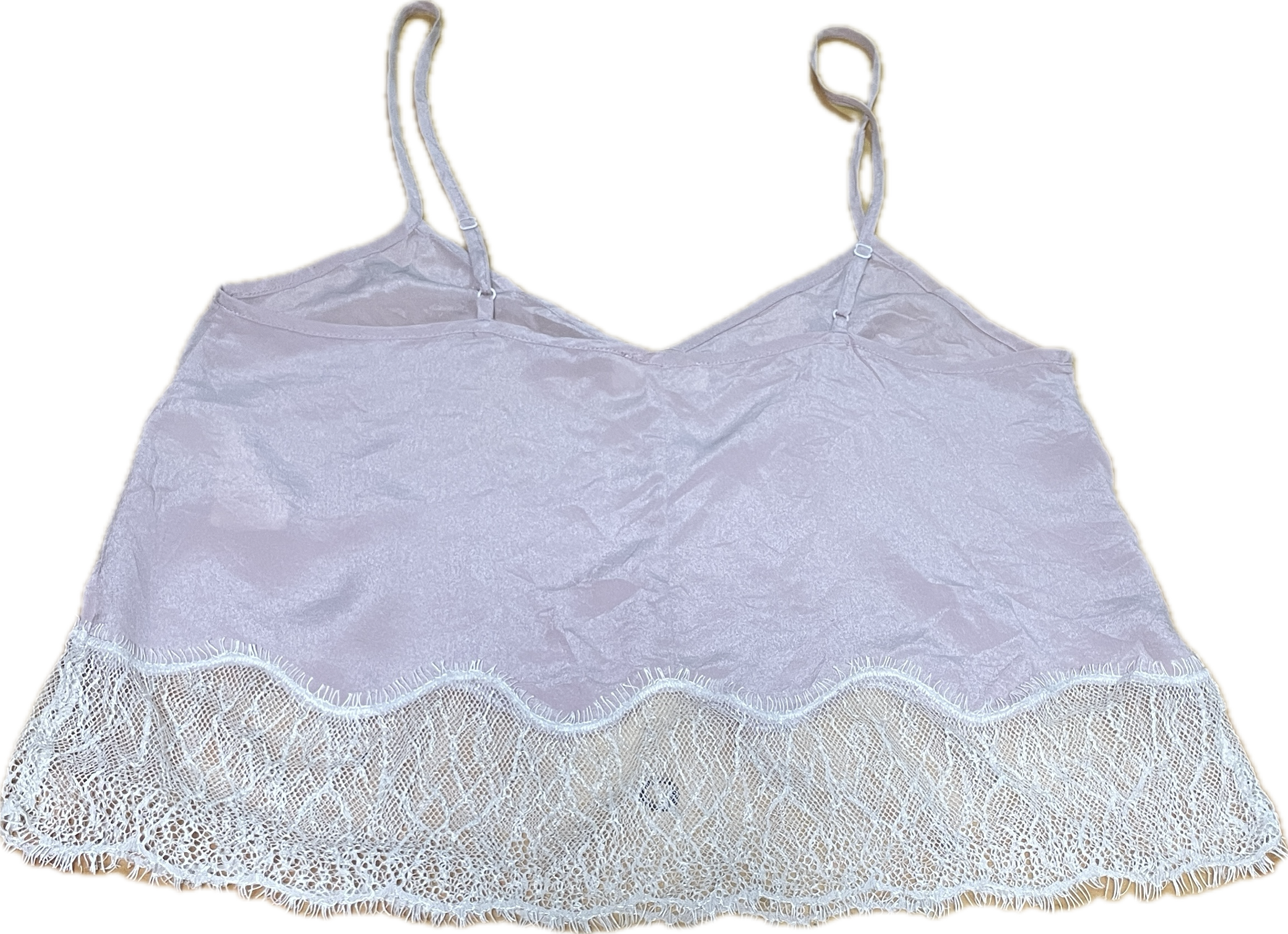 Top Lencero 100% Seda Dusty Pink Encaje WILFRED BY ARITZIA (XS-S) SHOWROOM 5