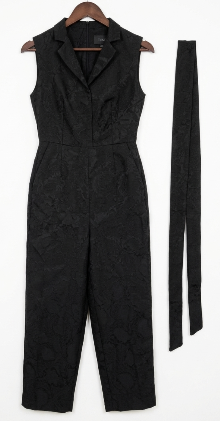 Enterito Tuxedo Cropped Jacquard Brocado Lazo SELECTED FEMME (XS) NUEVO CON ETIQUETAS 4