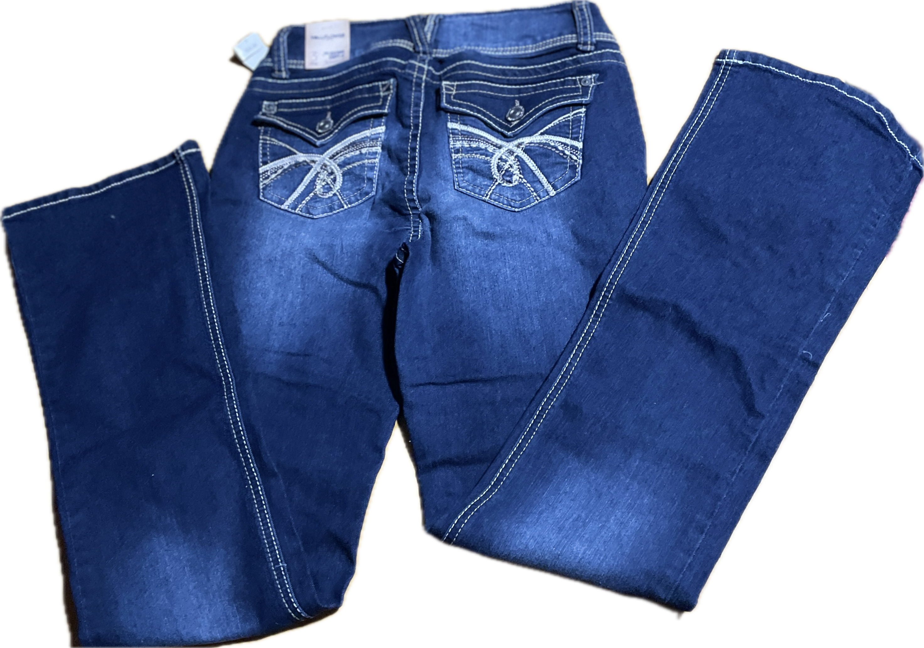 Jeans Bootcut Diseño Marca Curvas WALLFLOWER (S) NUEVO CON ETIQUETAS 4