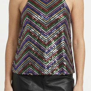 Top Lencero Fiesta Lentejuelas AMANDA UPRICHARD (S-M) NUEVO