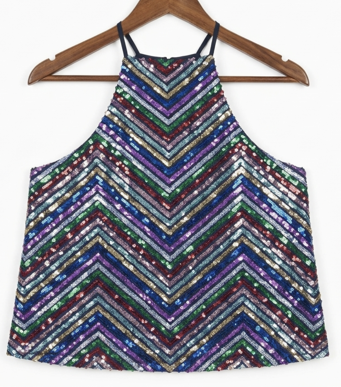Top Lencero Fiesta Lentejuelas AMANDA UPRICHARD (S-M) NUEVO 3