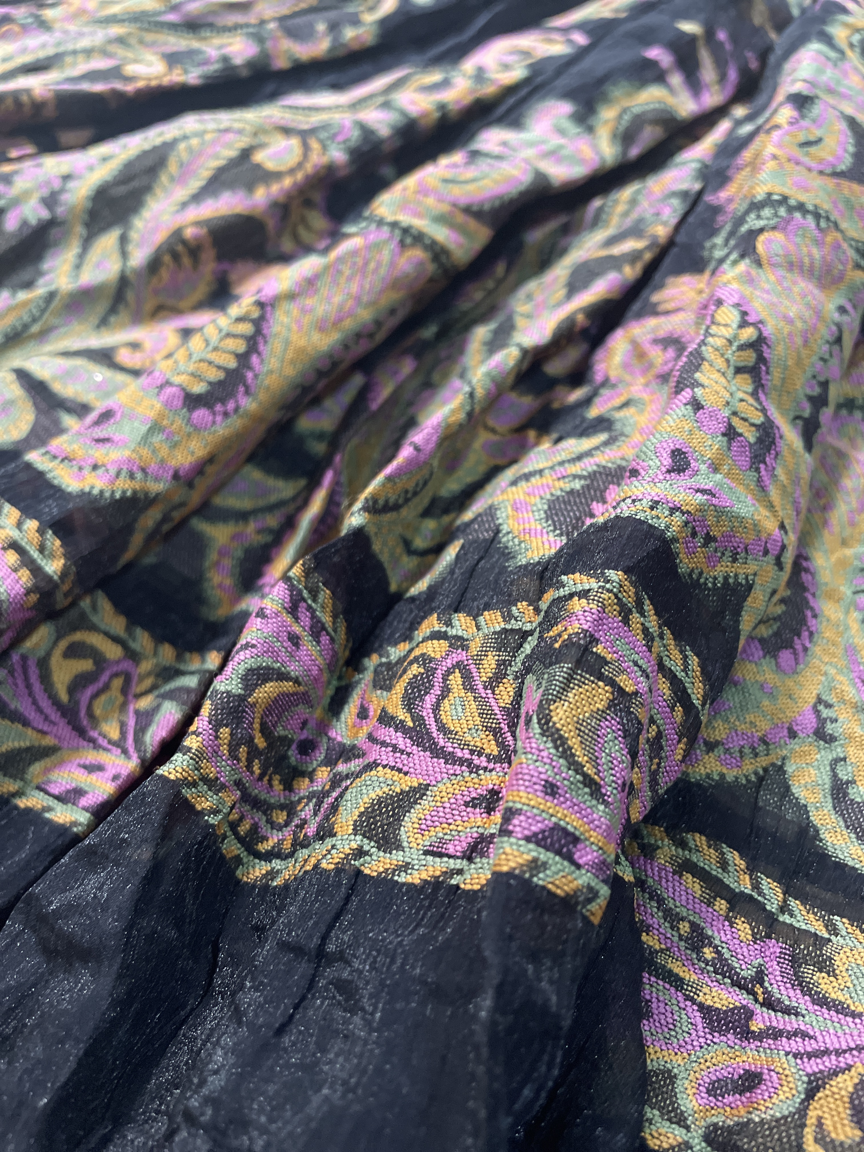 Falda Plisada larga Paisley Organza Crinkle COLDWATER CREEK (S) NUEVO CON ETIQUETAS 3