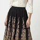 Falda Plisada larga Paisley Organza Crinkle COLDWATER CREEK (S) NUEVO CON ETIQUETAS - thumbnail 2