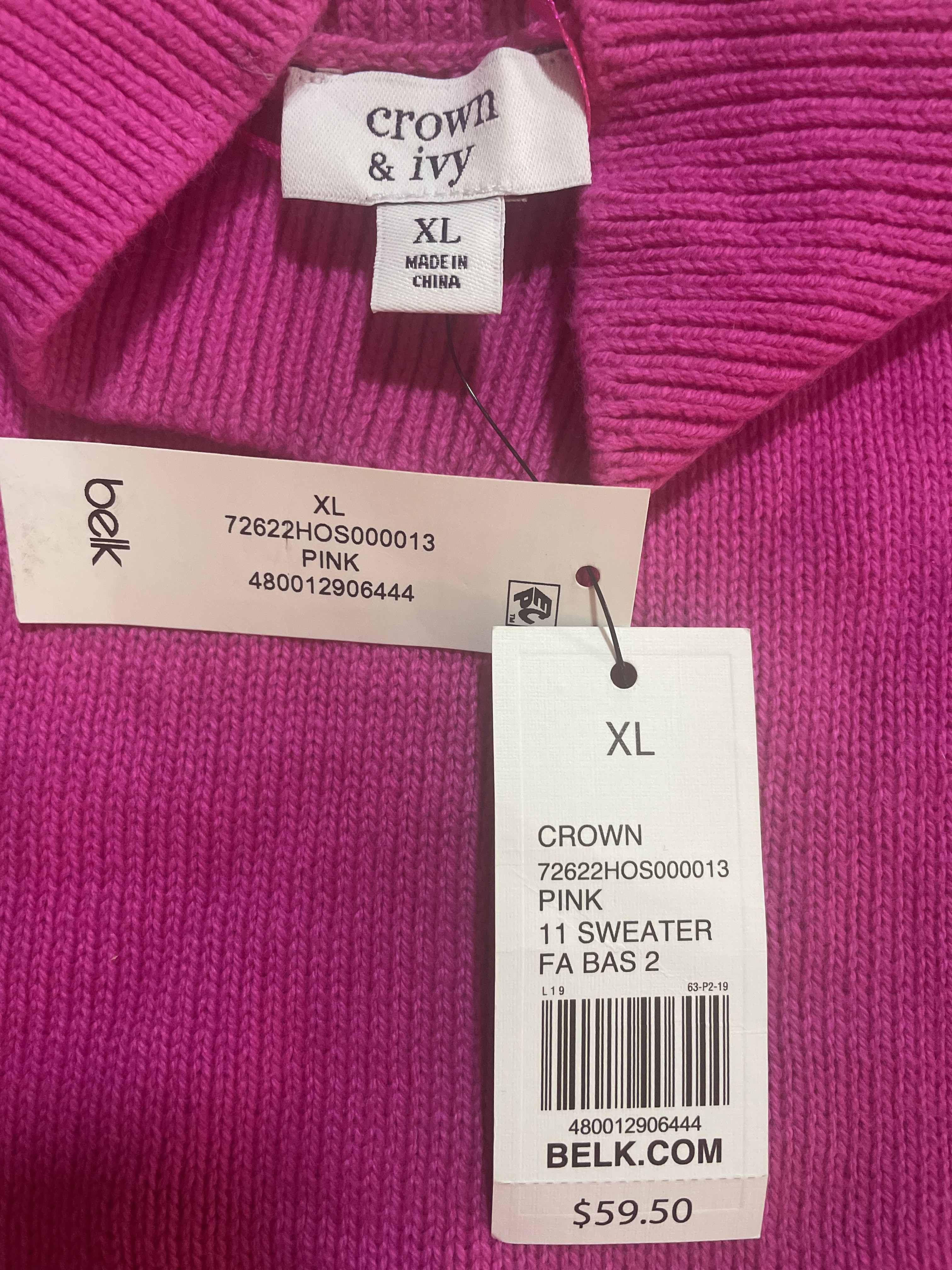 Suéter Cuello Alto Alpino Oversized CROWN & IVY (XL) NUEVO CON ETIQUETAS 2