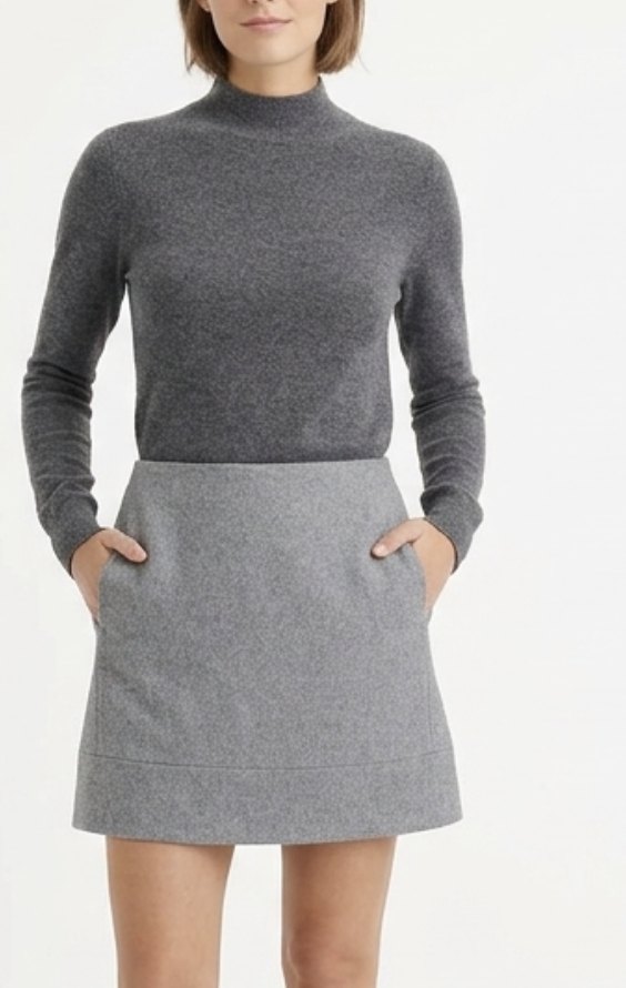 Falda 80% Lana Bolsillos Frontales Gris Melange J.CREW (M-L) SHOWROOM 1