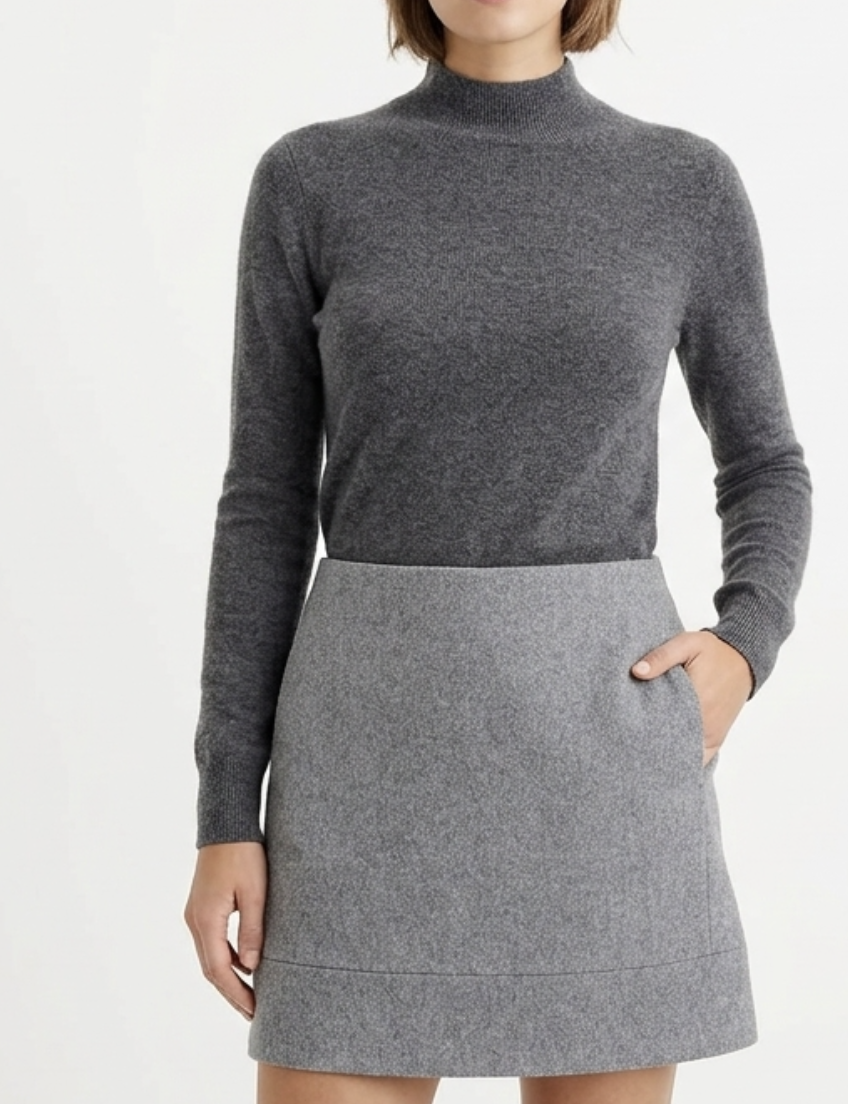 Falda 80% Lana Bolsillos Frontales Gris Melange J.CREW (M-L) SHOWROOM 2