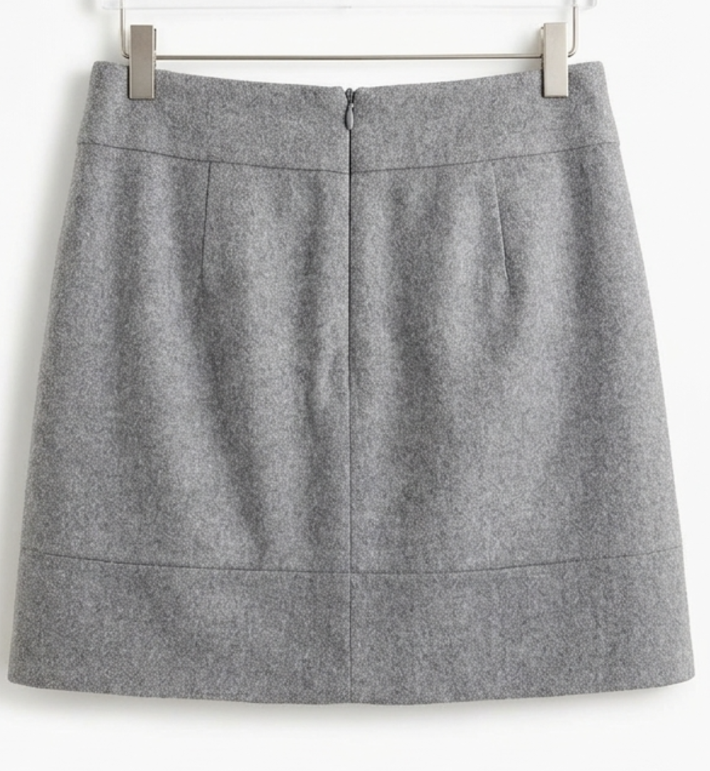 Falda 80% Lana Bolsillos Frontales Gris Melange J.CREW (M-L) SHOWROOM 4