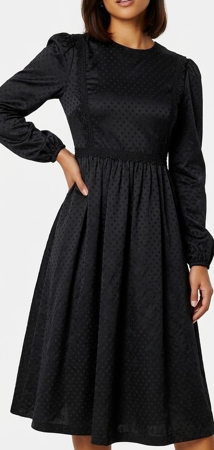 Vestido Midi Negro Encaje Gothic Romantic SLICE (S) NUEVO CON ETIQUETAS 1