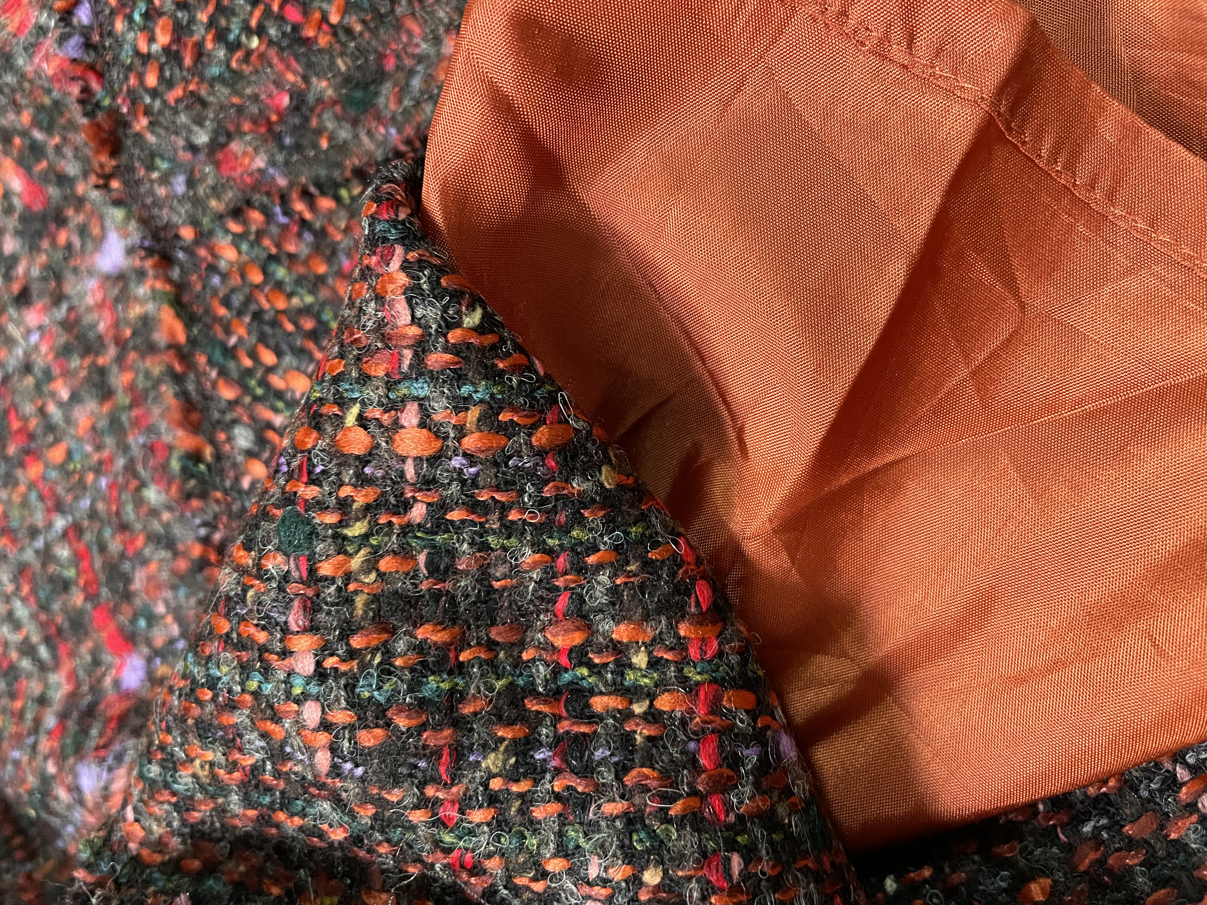 Vestido Sin Mangas Tweed Multicolor Lana seda Alpaca BENETTON (L) 2