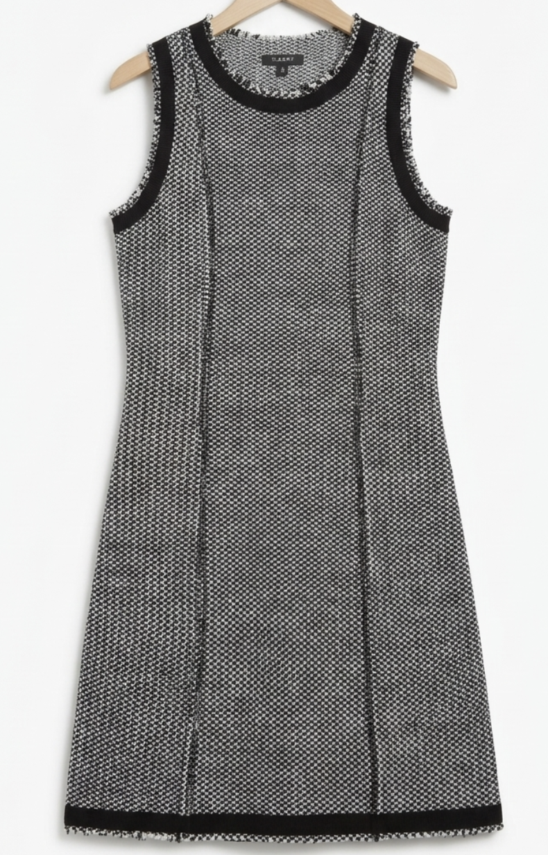 Vestido Sin Mangas Tweed Bouclé Flecos SISLEY (S) 3
