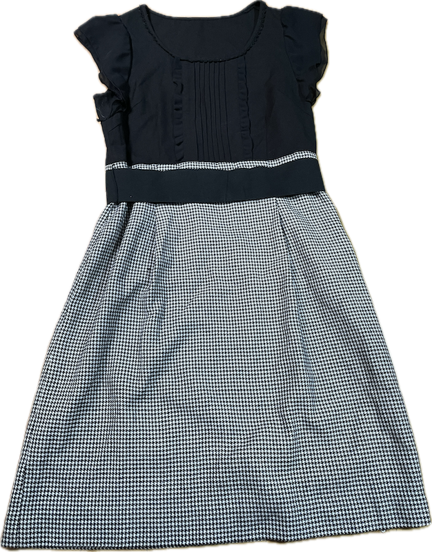 Vestido Estilo Cute/Kawaii Elegante Pata de Gallo Cinturón DELLA LUCE JAPAN (S-M) NUEVO 4