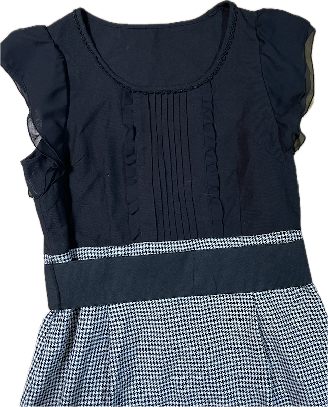 Vestido Estilo Cute/Kawaii Elegante Pata de Gallo Cinturón DELLA LUCE JAPAN (S-M) NUEVO 5
