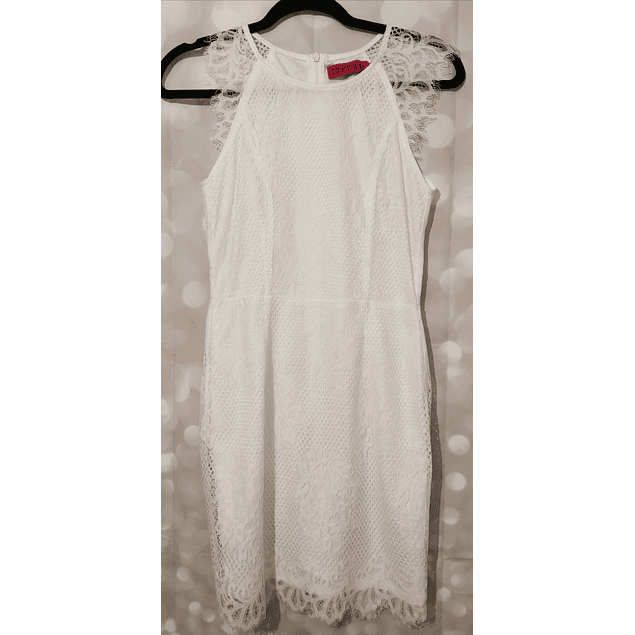 Vestido Diseño Encaje Blanco BOOHOO (UK8 XS)