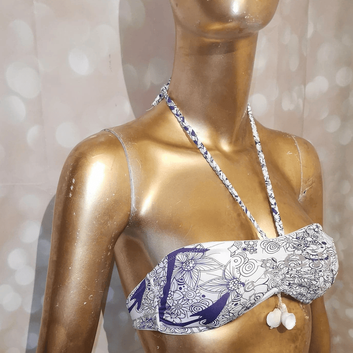 Top Halter Bikini Seashells Brillos DESIGUAL (XS) NUEVO ETIQUETAS 7