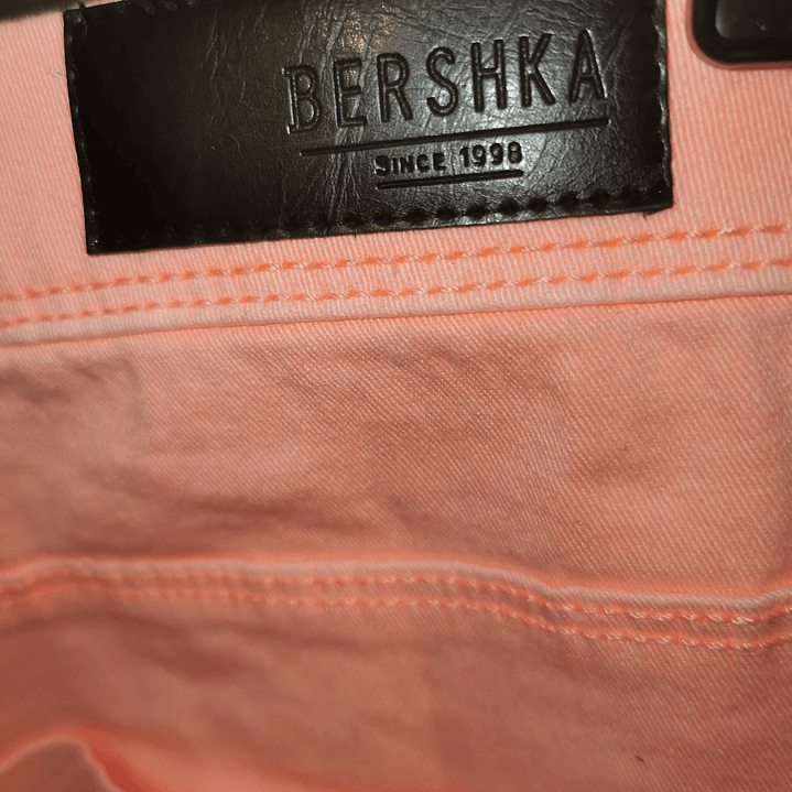 Shorts Coral Cierres Dorados BERSHKA (M-L) NUEVO ETIQUETAS 3