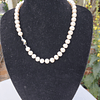 Collar perlas cultivadas, blanco con broche plata
