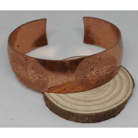 Brazalete  cobre grabado