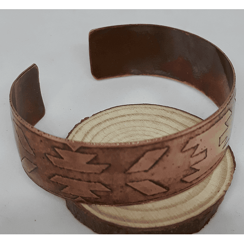 Brazalete cobre grabado