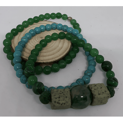 Pulseras piedras jade y turqueza