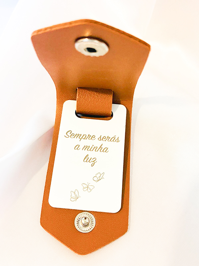 Porta-Chaves de Couro PU com Chapa Interna Personalizável 3