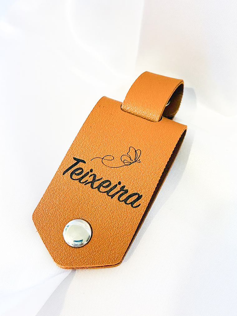 Porta-Chaves de Couro PU com Chapa Interna Personalizável 4