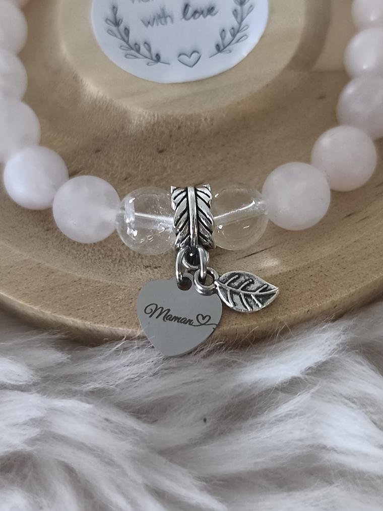 Pulseira de Cristais Naturais com Medalha Personalizada 5