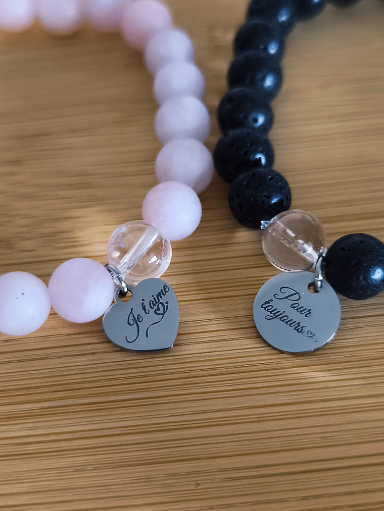 Pulseira de Cristais Naturais com Medalha Personalizada 15