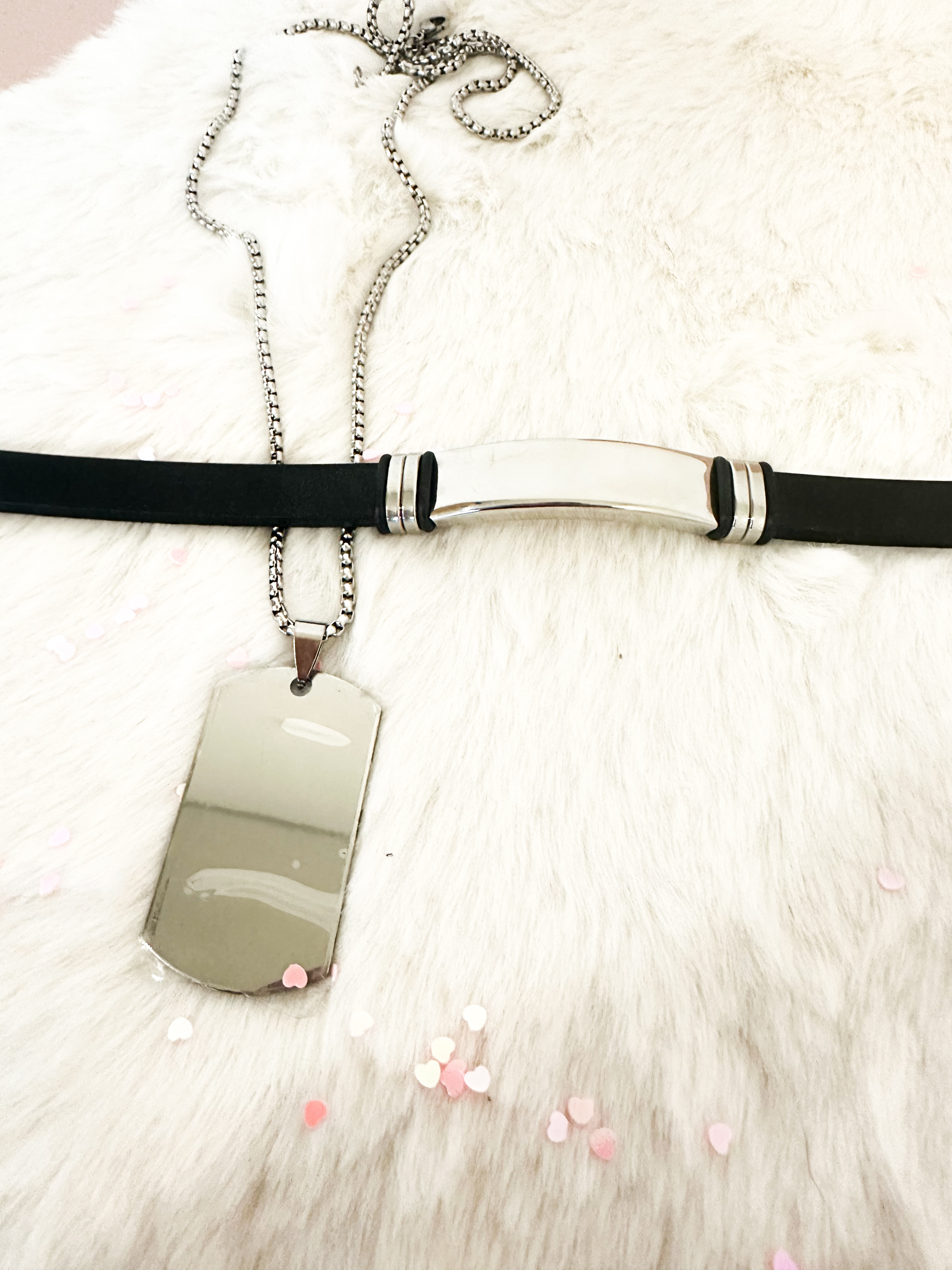 Conjunto Colar<div>Pulseira para Ele</div>