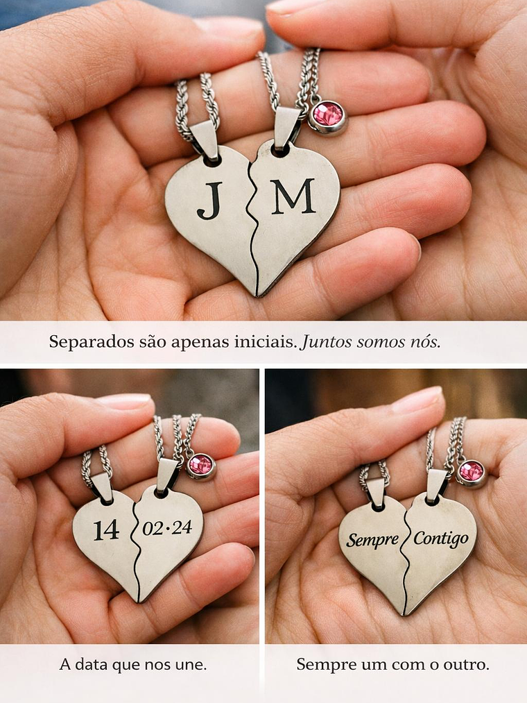Colar Coração Dividido – Edição Dia dos Namorados❤️  2