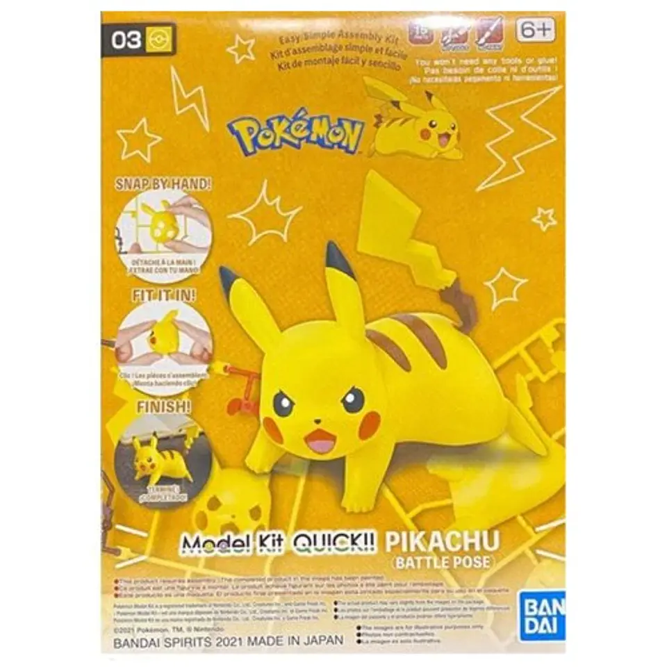 Pikachu Battle Pose Pokemon Model Kit Quick Bandai Hobby 2