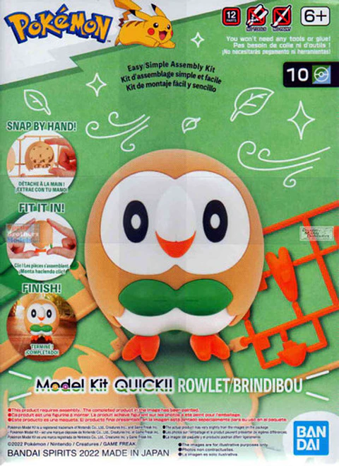 Rowlet Quick 10 Pokemon Model Kit Bandai Hobby