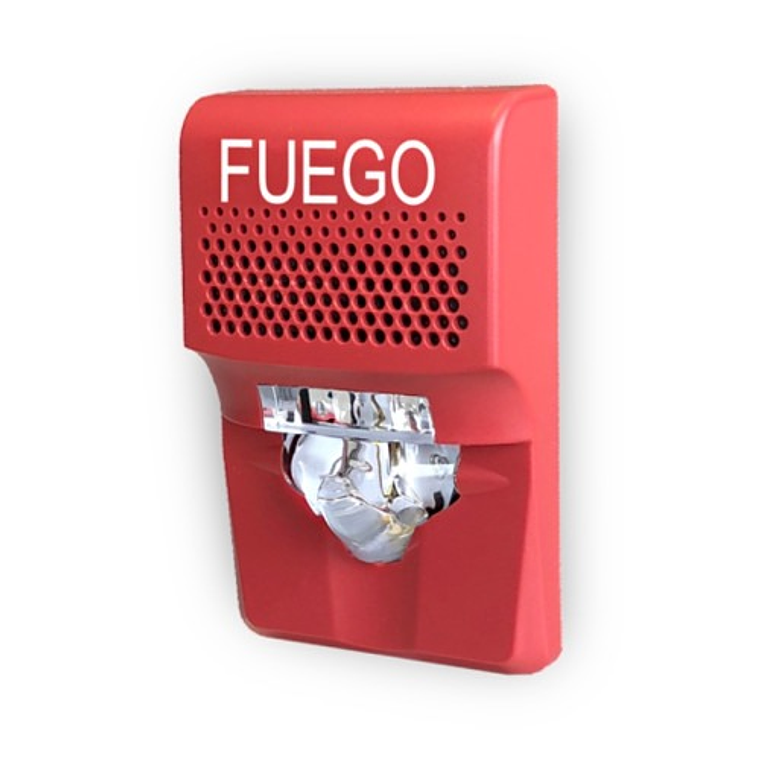 SIRENA CON ESTROBO LED ROJA G1AVRF-SP EDWARDS 1