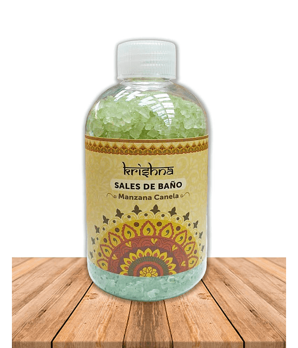 SAL DE BAÑO KRISHNA  MANZANA CANELA  250 ML.