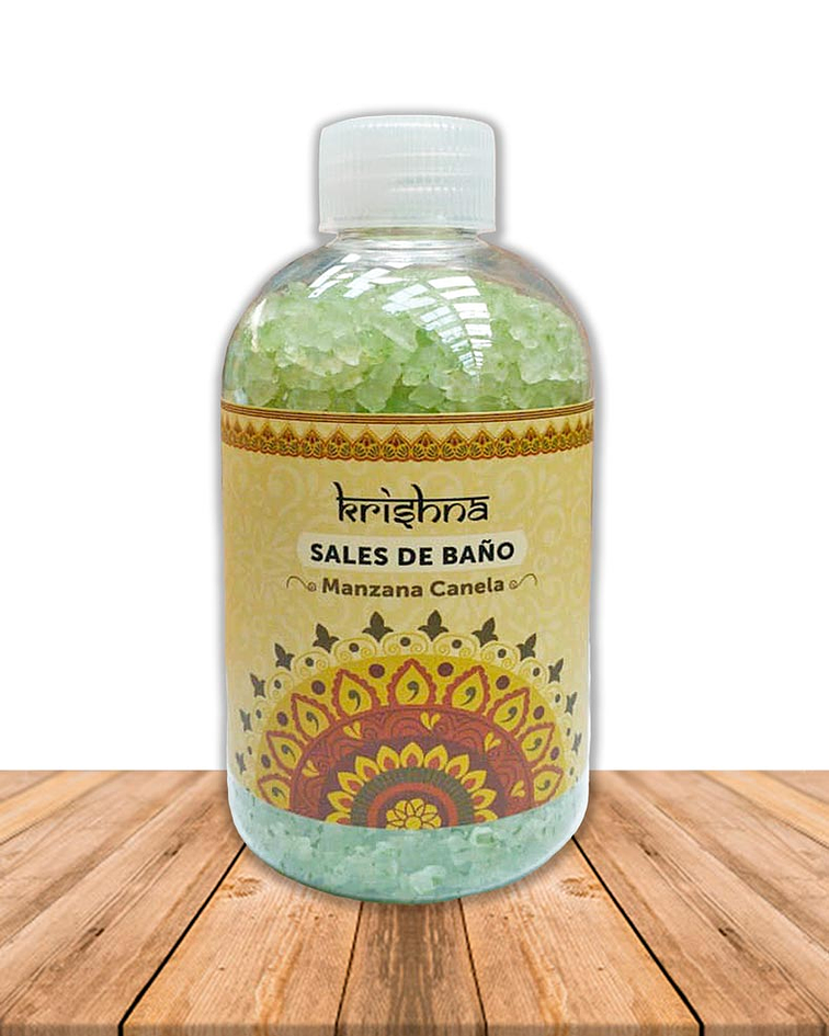 SAL DE BAÑO KRISHNA  MANZANA CANELA  250 ML.