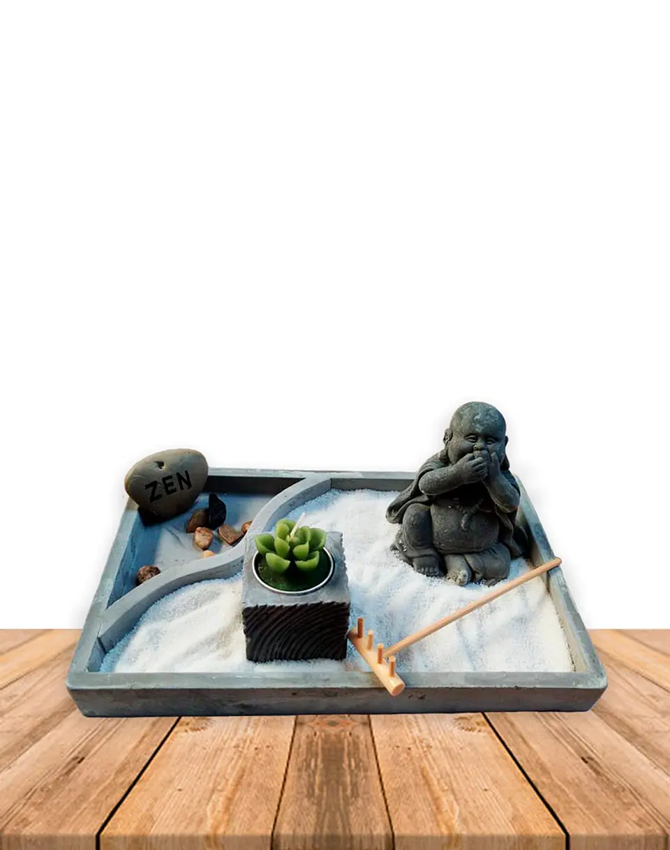 Jardin  Zen Buda chico Cuadrado JI19-013 1
