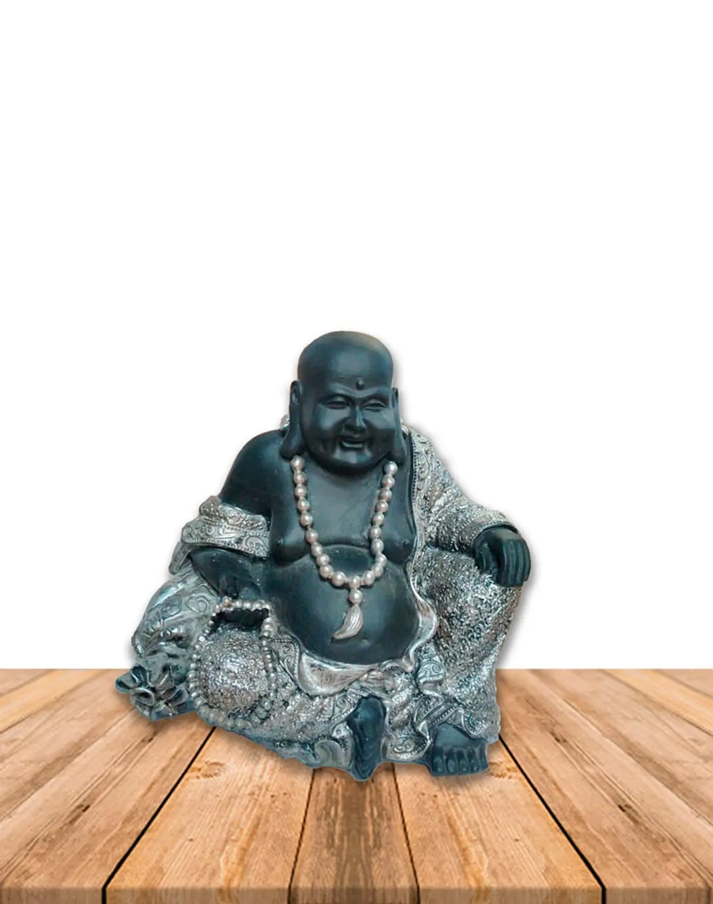 Figura Buda con collar sentado en Poliresina 7