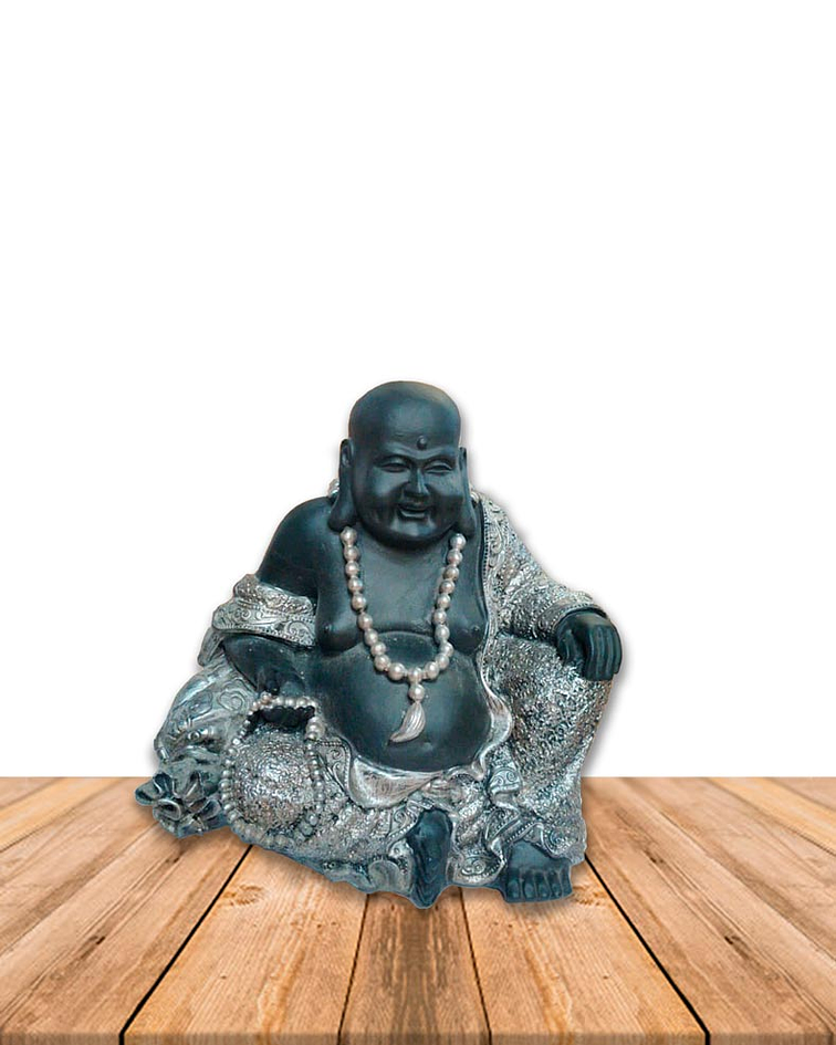 Figura Buda con collar sentado en Poliresina 7" JI19-040