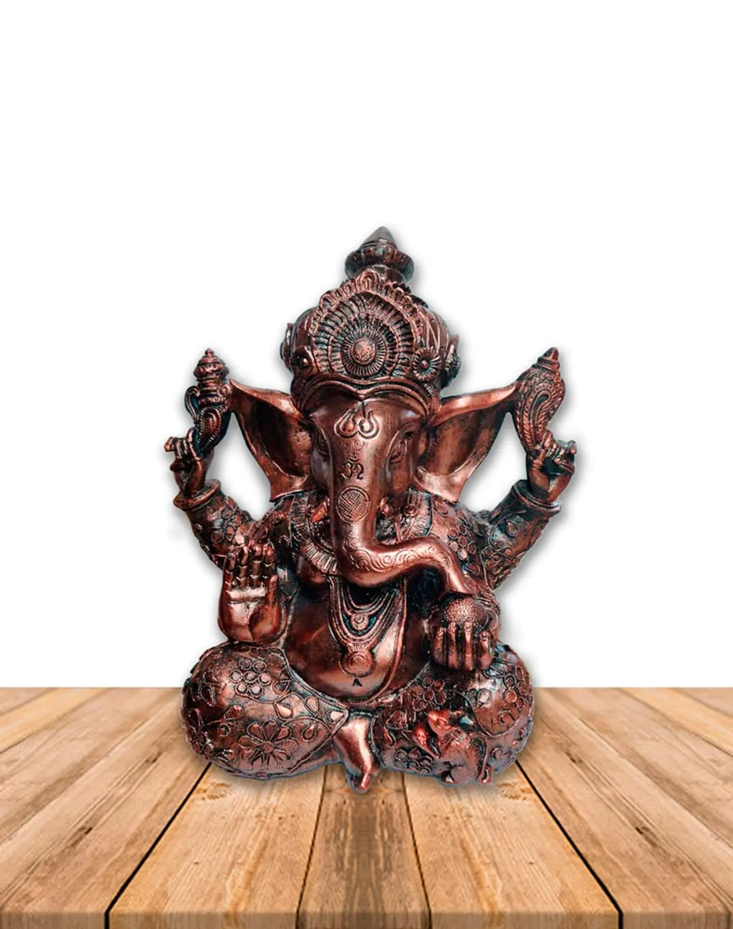 Diosa Ganesh en Poliresina Mediana color Cobre 8