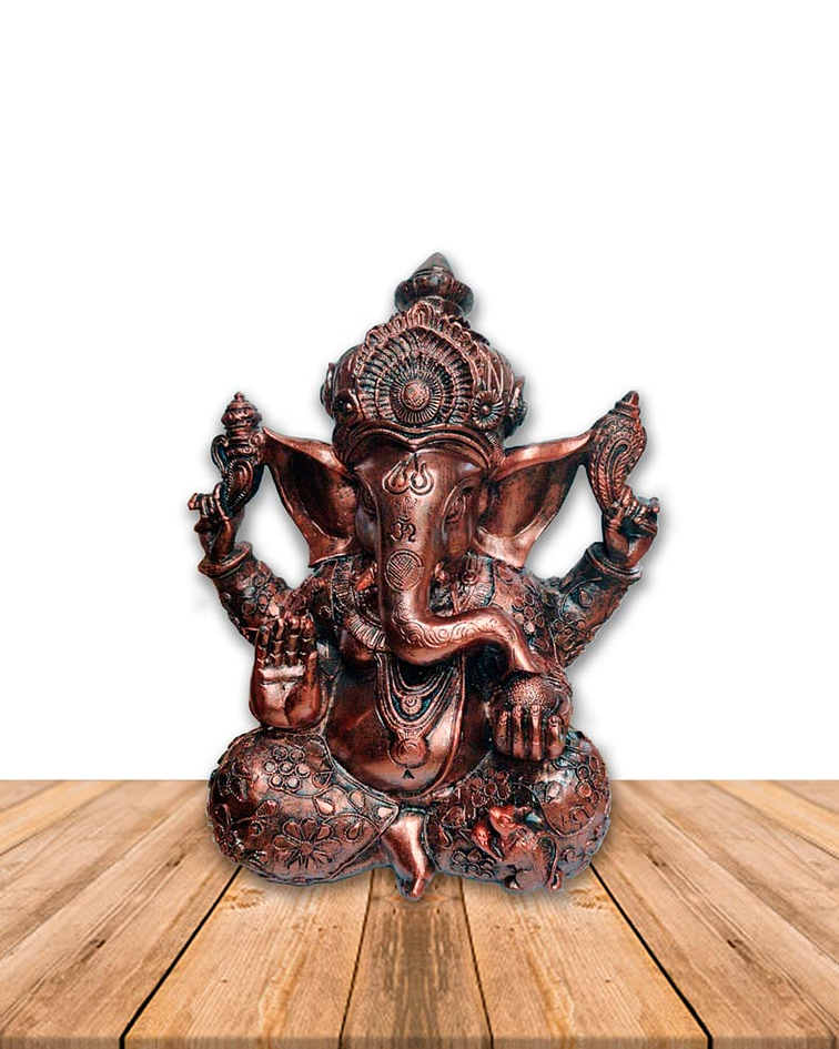 Diosa Ganesh en Poliresina Mediana color Cobre 8" JI19-038 