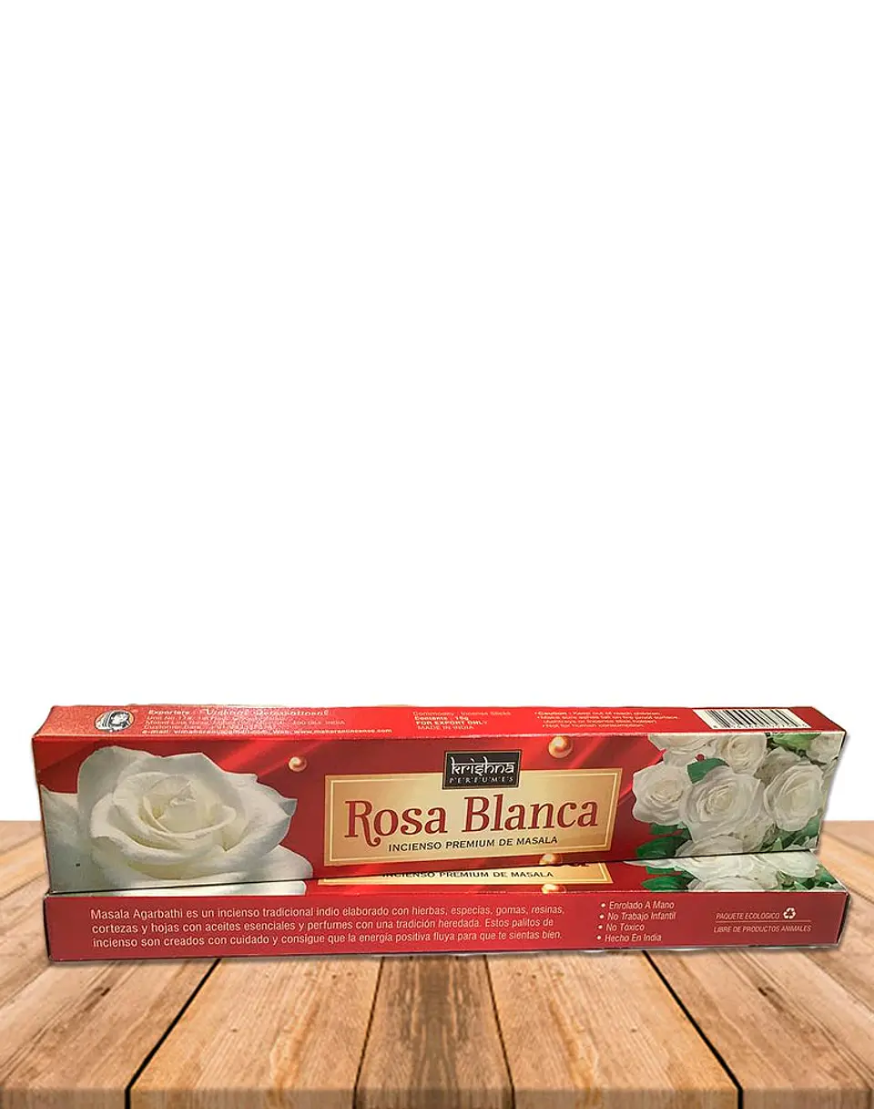 Incienso Krishna Premium Rosa Blanca 15 grs 2