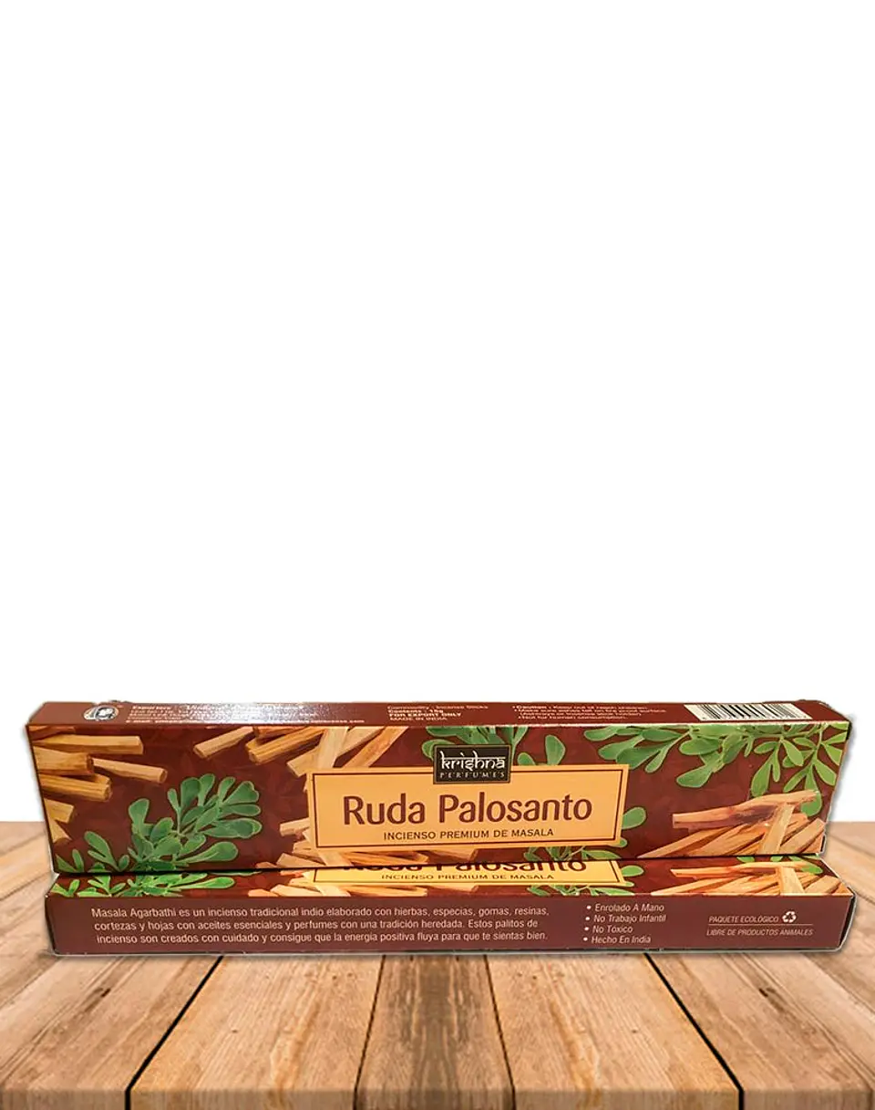 Incienso Krishna Premium Ruda Con Palo Santo 15 grs 2