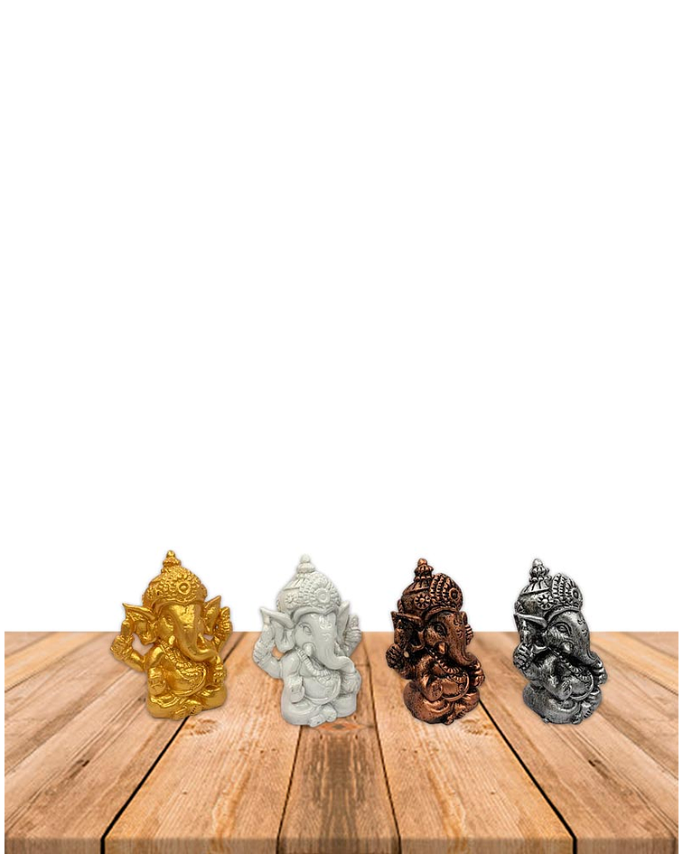 Set Figura Ganesh  Poliresina  2" JI19-407 