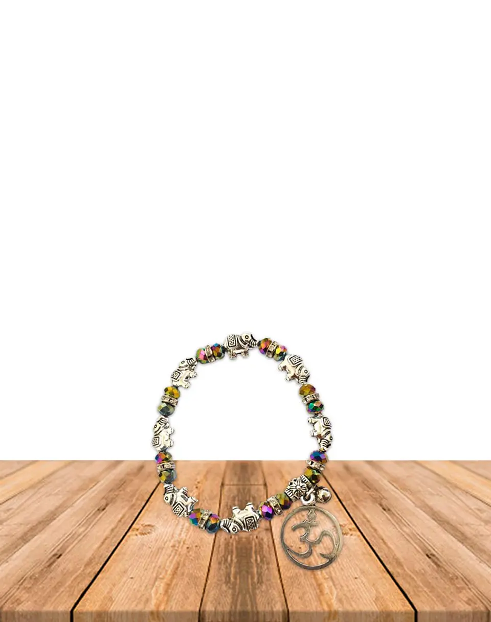 Pulsera OM Con Piedras De Colores JI19-371 5
